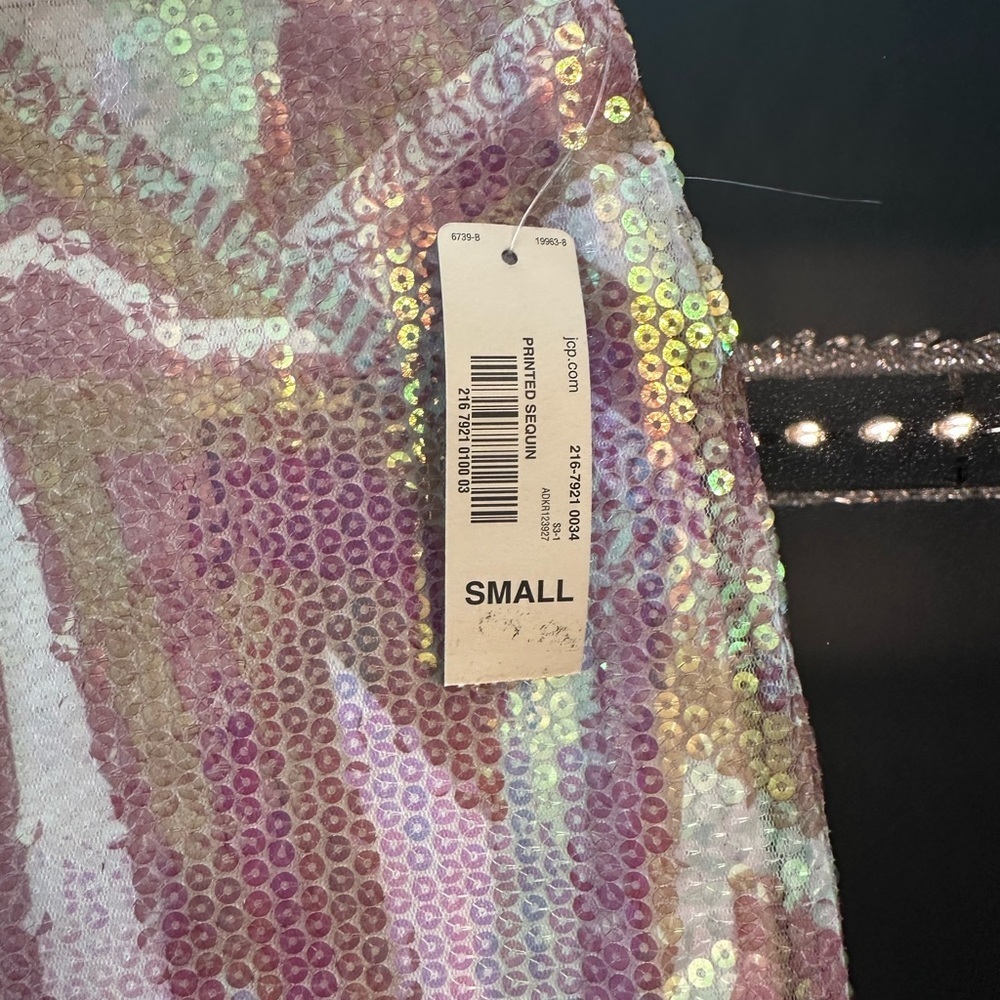 Sequin Geometric Skirt - Pink - Picture 4 of 6